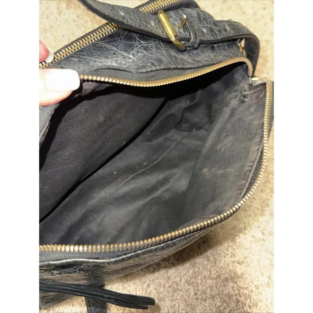 12th Street by Cynthia Vincent Leila Glazed Leather Double-Zip Crossbody Bag